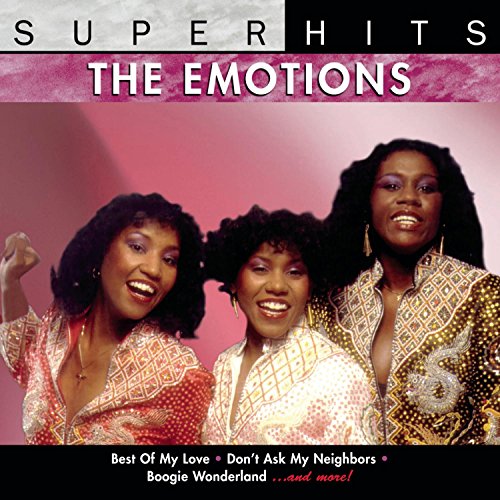 CD cover for The Emotions’ “Super Hits” featuring three smiling singers.