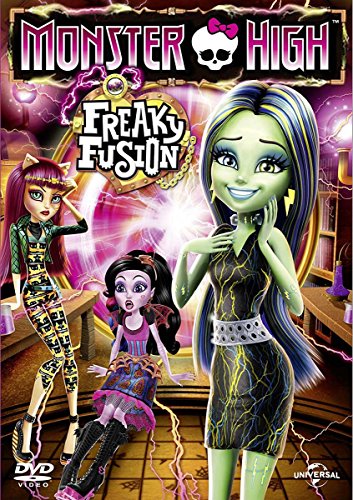 Monster High Freaky Fusion" DVD cover featuring three animated monster girls.