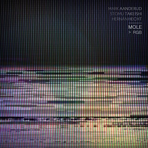 Vinyl record cover with distorted RGB lines and artist names.