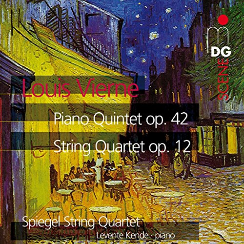 CD cover for Vierne string quartet, featuring a starry night cafe painting.