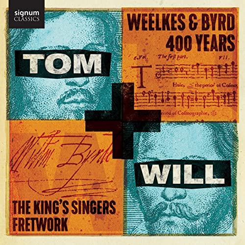 CD cover with portraits, musical notation, and text: "Weelkes & Byrd 400 Years".