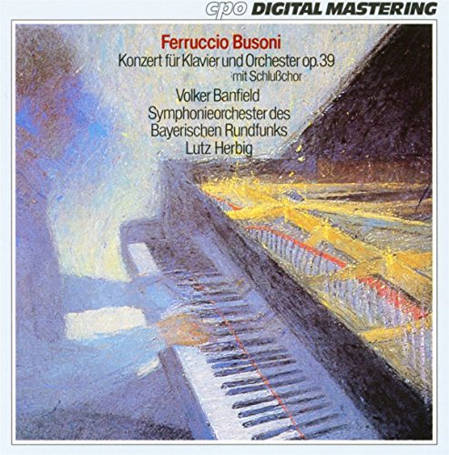 CD cover for Busoni’s Piano Concerto with a piano keyboard image.