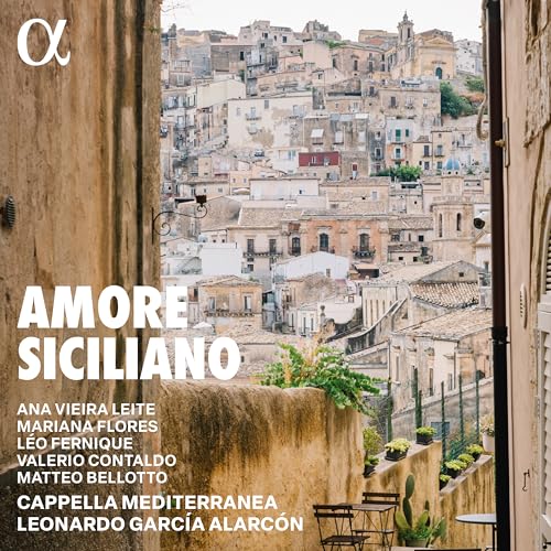CD cover with a Sicilian townscape framed by a stone archway.
