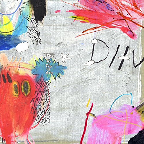 Abstract painted album cover for Diivās āIs The Is Areā with text and figures.