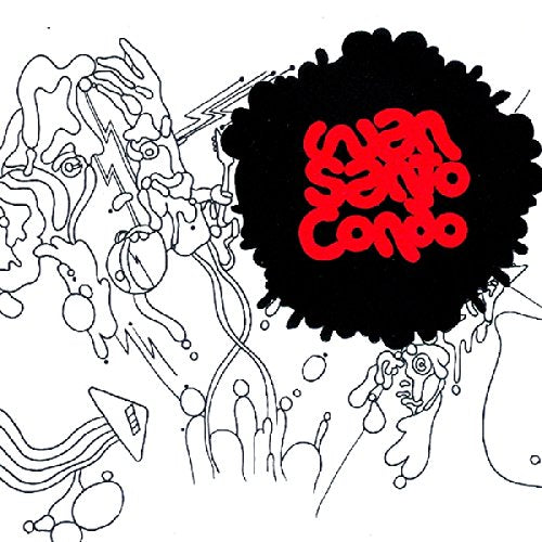Black and white line art CD cover with red text "Wan Santo Condo".