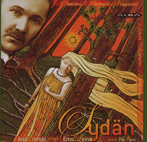 CD cover with illustrated portraits of a man and woman amidst trees.
