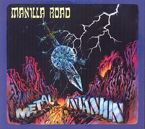 CD cover art: jagged mountains, lightning, and a star-shaped weapon.