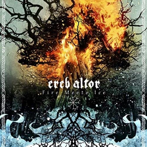 CD cover: burning tree with dark branches, icy patterns below.