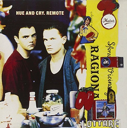 CD cover for "Remote" by Hue and Cry, featuring two men and collage.