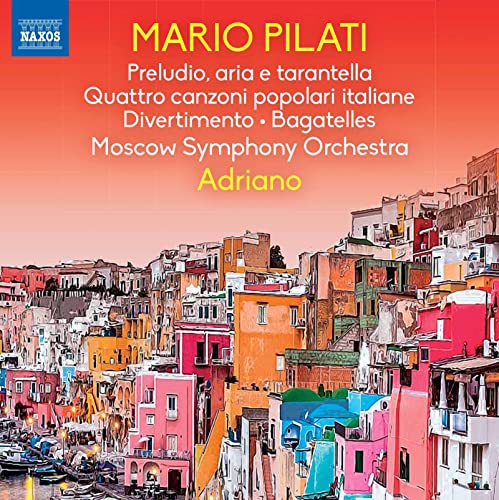 CD cover for Mario Pilati’s classical music, featuring colorful Italian buildings.