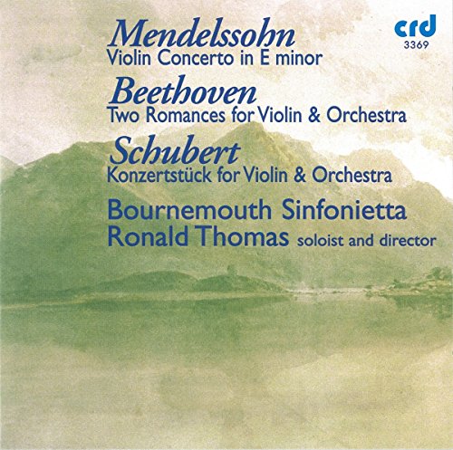 CD cover with composers’ names, orchestra, and mountain landscape.