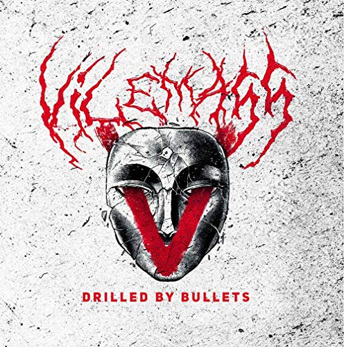 CD cover: cracked helmet with a red "V" and spattered text.