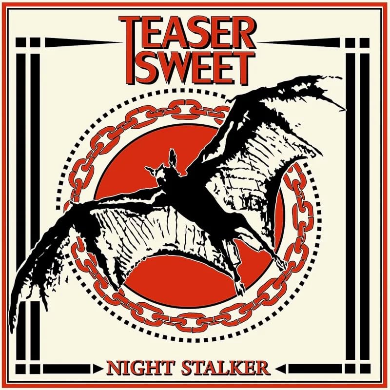 Vinyl record cover: black bird silhouette, red circle, text "Teaser Sweet.