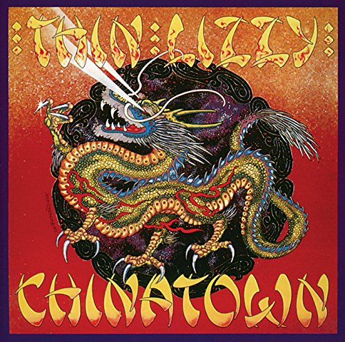 Thin Lizzy Chinatown album cover featuring an ornate dragon illustration on a red background.