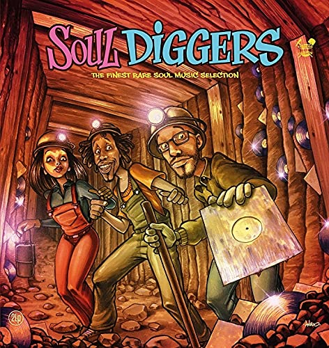 Album cover for “Soul Diggers” depicts miners discovering vinyl records.