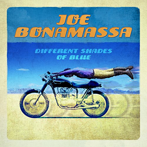 Joe Bonamassa album cover: motorcycle with a figure in a blue suit.