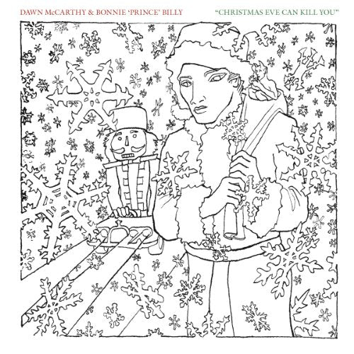 Black and white album cover featuring a woman and a nutcracker.
