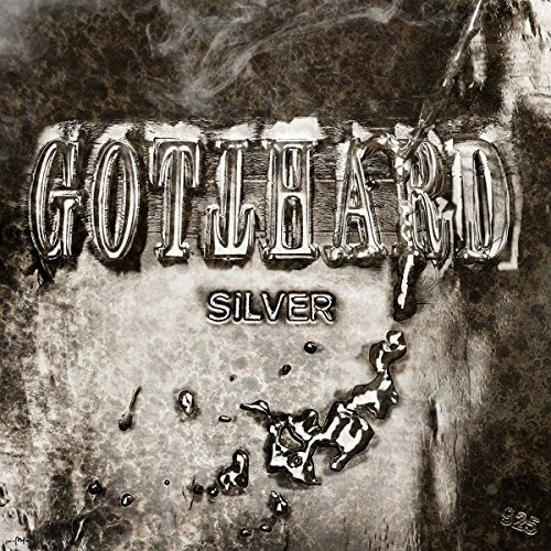 CD cover for Gotthard’s “Silver” album with metallic lettering and drips.