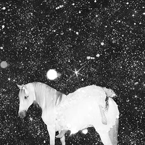Black and white album cover featuring a horse and a reclining woman.
