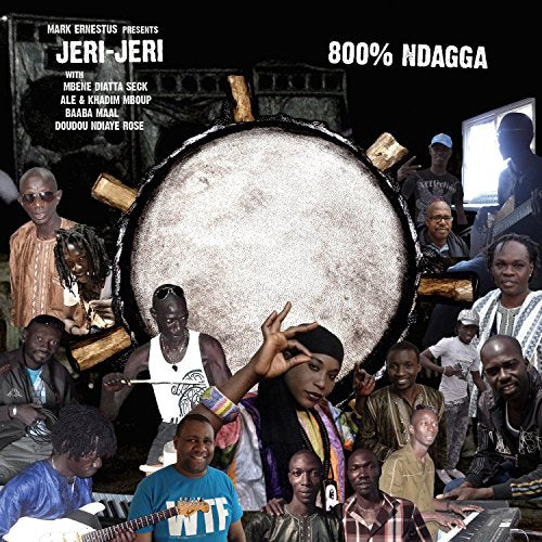 CD cover featuring a large drum and a diverse group of people.