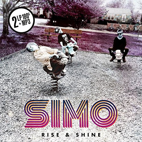 Vinyl album cover: three people on swings in a park.
