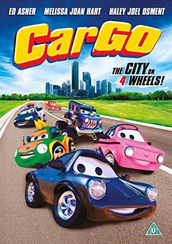 Cargo" DVD cover featuring cartoon cars racing toward a city skyline.