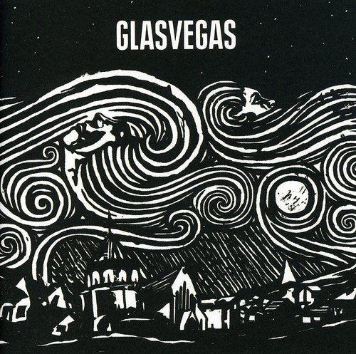 Black and white album cover with swirling lines and a cityscape.