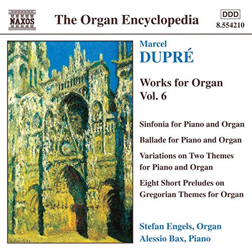 CD cover for Marcel Dupré organ works, featuring a cathedral painting.