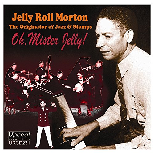 Jelly Roll Morton CD cover featuring a portrait and band illustration.