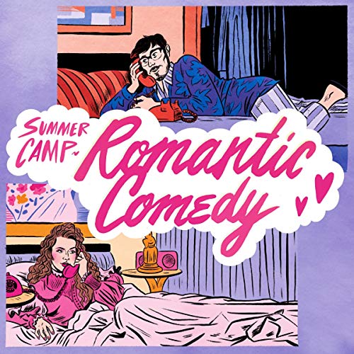 Album cover: illustrated man and woman on phones, pink text.
