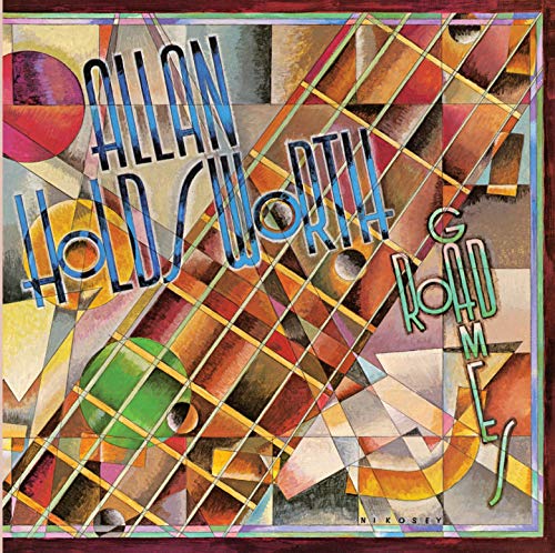 Album cover for Allan Holdsworth’s “Road Games” with abstract geometric design.