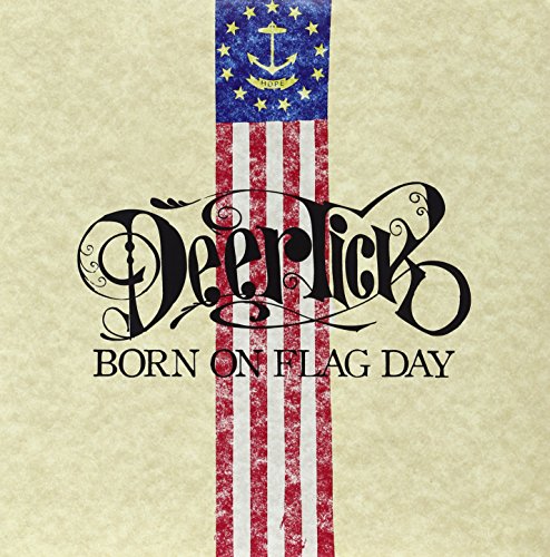 Deer Tick album cover with Rhode Island flag and ornate band name.