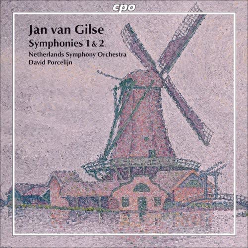 CD cover featuring a Dutch windmill and small buildings, textured background.