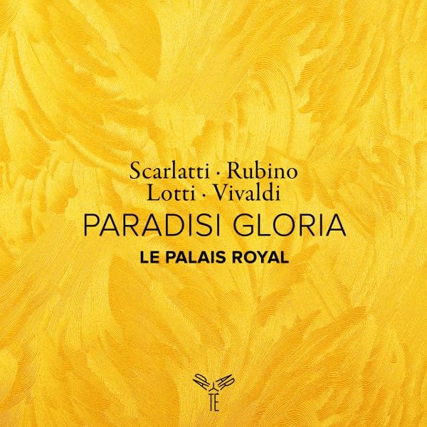 CD cover for "Le Palais Royal: Paradisi Gloria" with yellow abstract design.