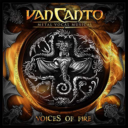 Van Canto album cover: a silver dragon encircled by ornate gold details.