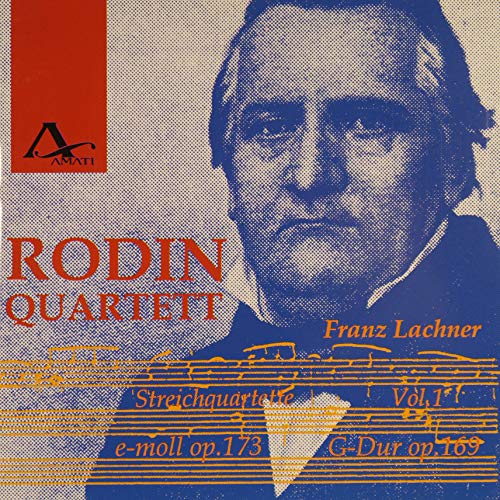 CD cover featuring a portrait of composer Franz Lachner and musical notation.