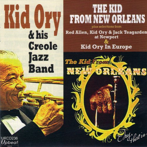 CD cover for Kid Ory’s “The Kid From New Orleans” featuring a trombonist.