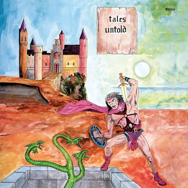Fantasy album cover depicting a knight fighting a multi-headed serpent.