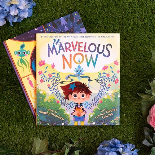 The cover of the children's book The Marvelous Now featuring a child and flowers.