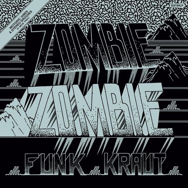 Record cover for “Zombie Zombie - Funk Kraut” with stylized zombie and trees.