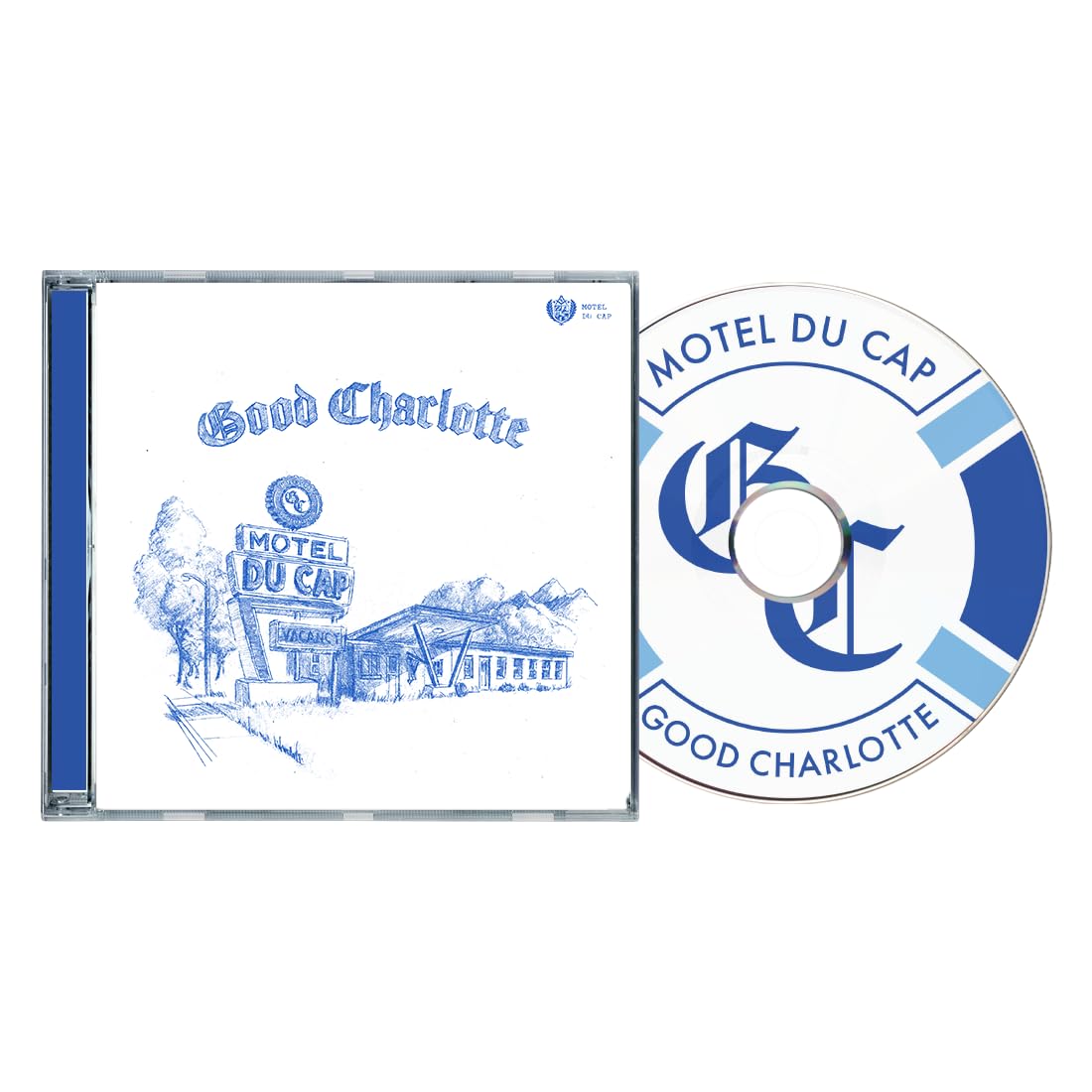 Good Charlotte "Motel Du Cap" CD case with blue and white design.