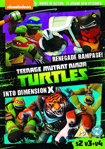 Teenage Mutant Ninja Turtles DVD pack featuring action scenes and characters.