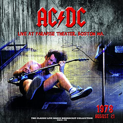 AC/DC album cover: guitarist performing live, distressed textured background, 1978.
