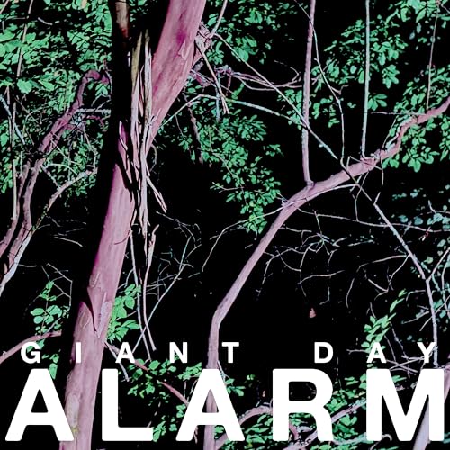 Vinyl record cover: dark trees with white “Giant Day Alarm” text.