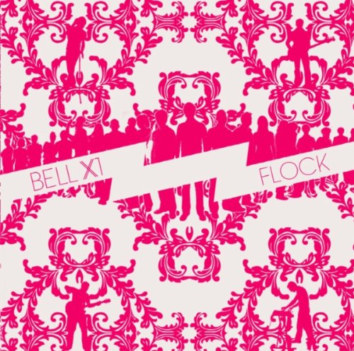Bell X1 "Flock" CD cover: pink silhouettes on a patterned background.