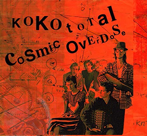 CD cover with group portrait over a map and abstract text.