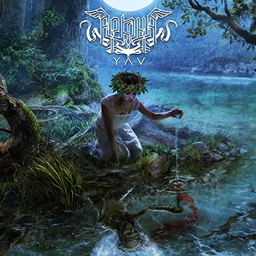 Arkona Yav CD cover: woman by water with forest background.
