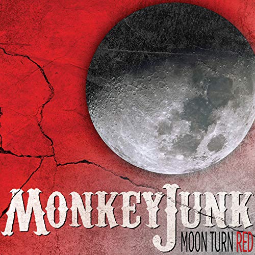CD cover with a red textured background and a full moon image.