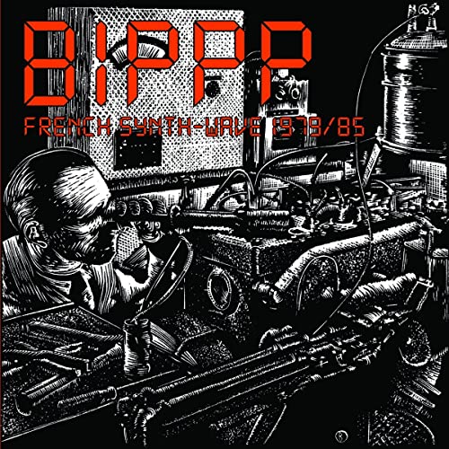 CD cover: black and white illustration of a man with synthesizer equipment.