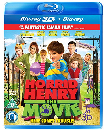 Horrid Henry" movie Blu-ray cover with characters and a school gate.